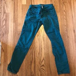 Loft teal skinny jeans